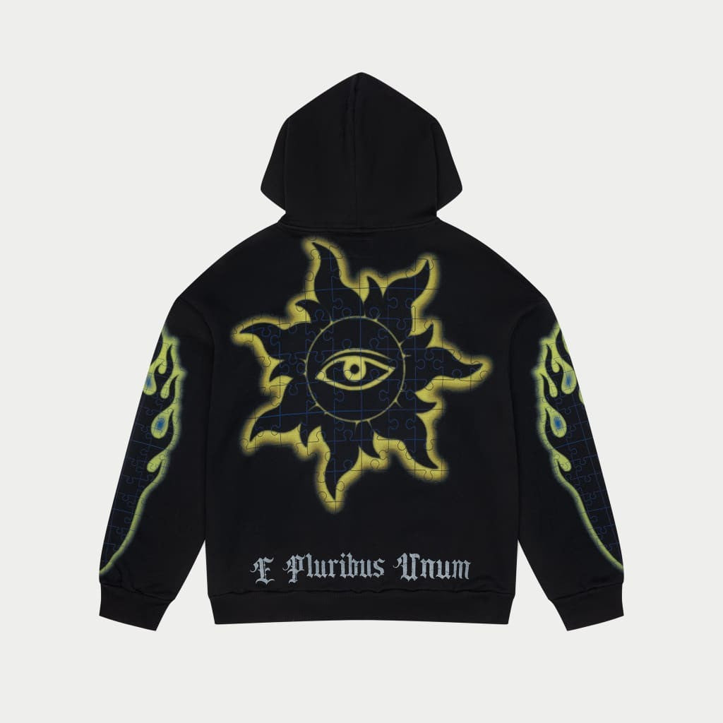 Godspeed Hoodie Puzzled Skull Black Hoodie Mens Streetwear Clothing