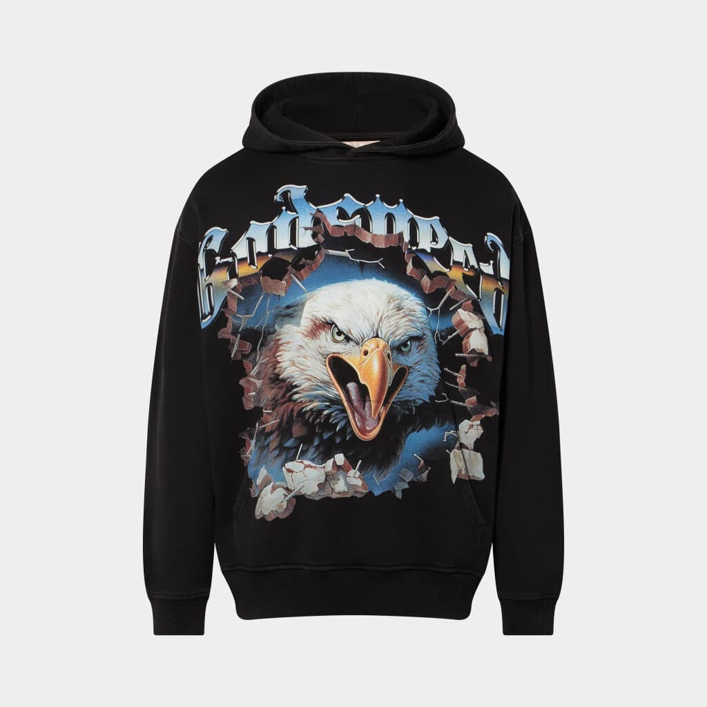 Godspeed Hoodie Spirit Animal Eagle Black Hoodie Streetwear Clothing