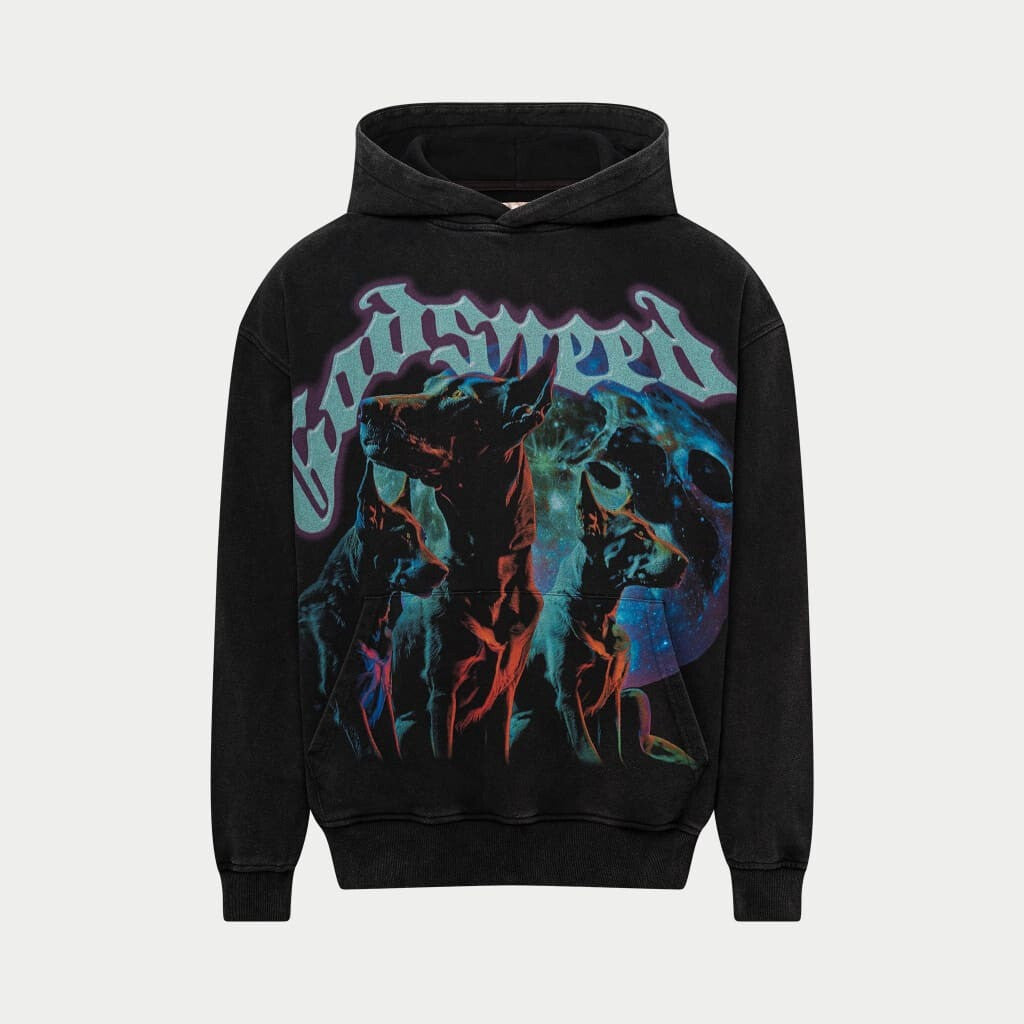 Godspeed Hoodie The Pack Dogs Black Wash Hoodie Streetwear Clothing