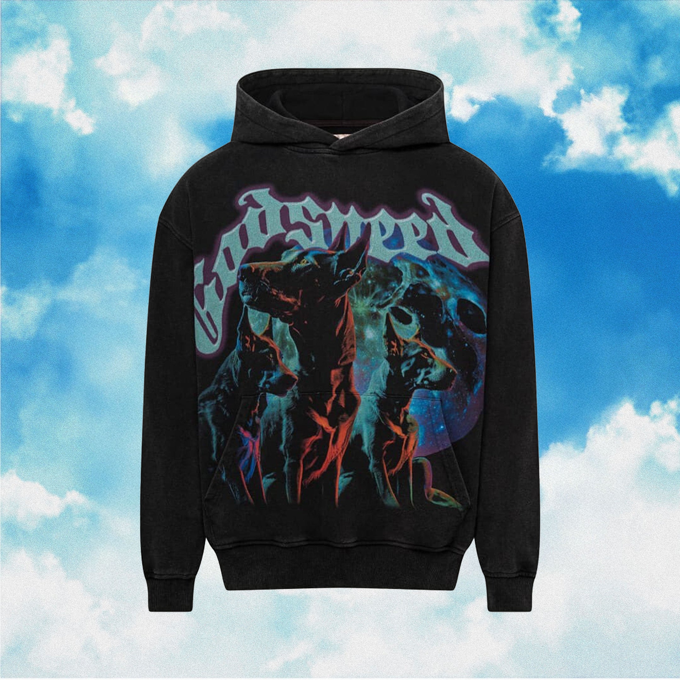 Godspeed Hoodie The Pack Dogs Black Wash Hoodie Streetwear Clothing