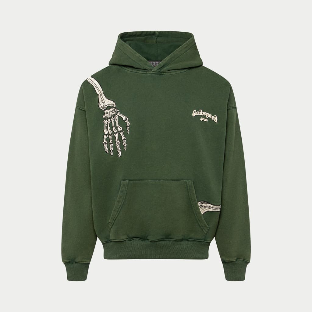 Godspeed Hoodie R.O.D Skeleton Green Hoodie Streetwear Clothing