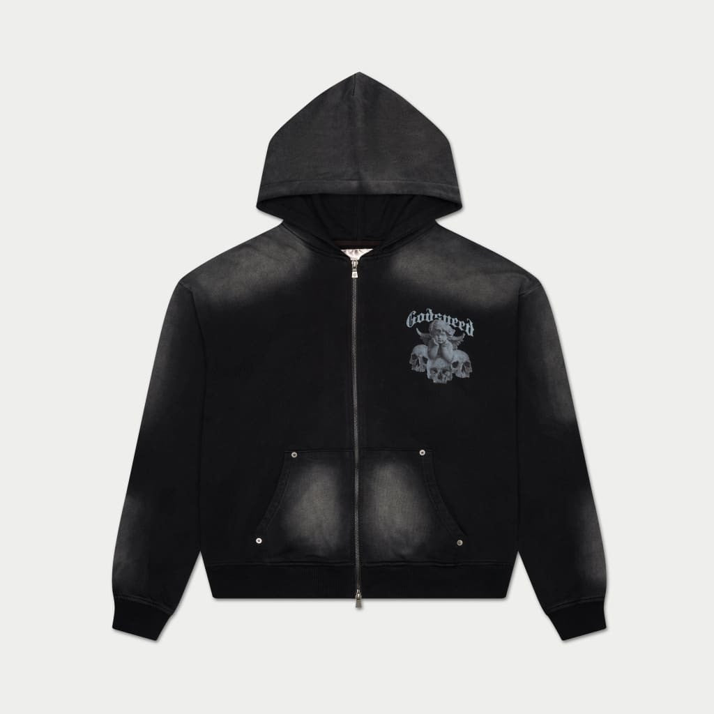 Godspeed Zip Up Hoodie Circle Of Life Wash Hoodie Vintage Streetwear Clothing