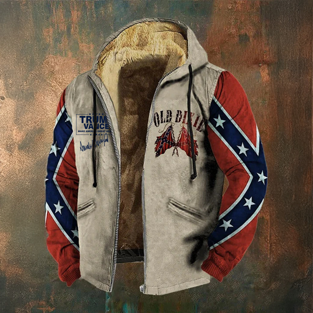 MAGA Trump Vance Zip Hoodie Southern Pride Old Dixie Hoodie Vintage Clothing Gifts For Him