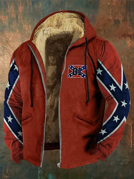 Old Dixie Zip Hoodie Retro Southern Cross Apparel Southern Pride Merch Men's