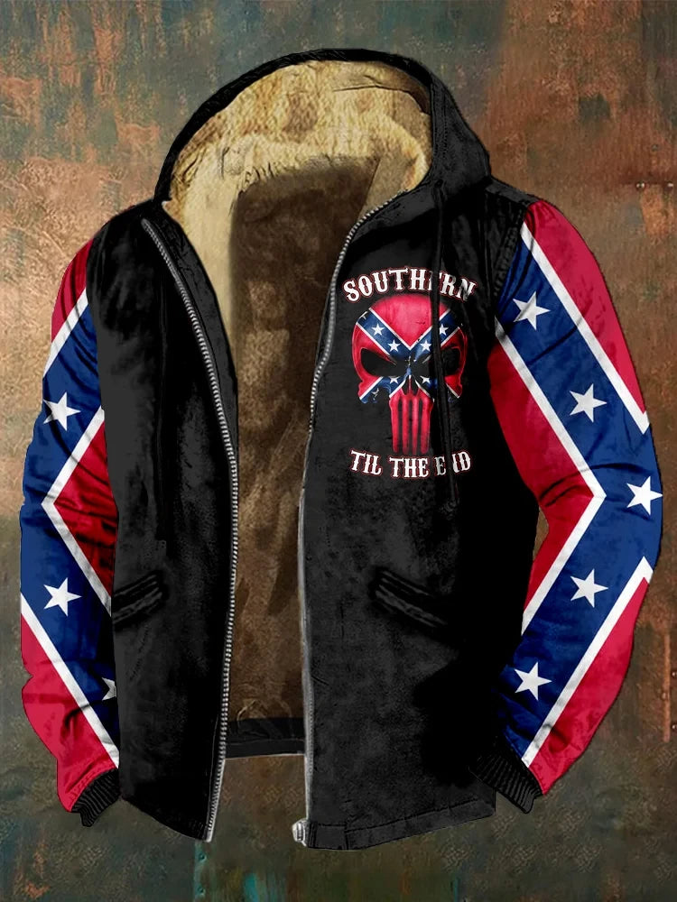 Southern Til The End Old Dixie Zip Hoodie Skull Southern Cross Clothing Gifts For Men
