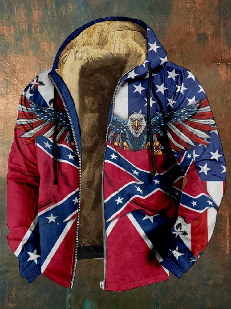 US Eagle Old Dixie Zip Hoodie Vintage Southern Apparel Stars And Bars Hoodie Him Gifts