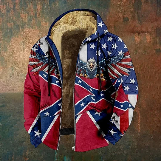 US Eagle Old Dixie Zip Hoodie Vintage Southern Apparel Stars And Bars Hoodie Him Gifts