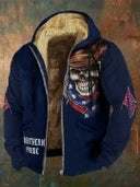 Cowboy Skull Old Dixie Zip Hoodie Retro Southern Pride Merch Gifts For Him