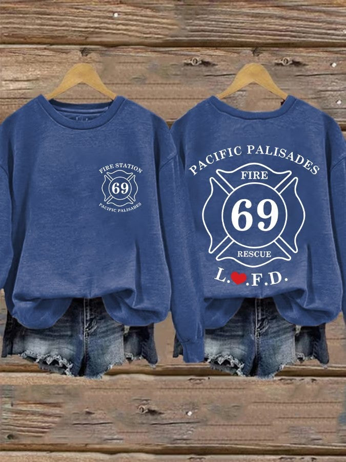 Palisades Fire Station 69 Sweatshirt Support Palisades Sweatshirt Gifts For Her