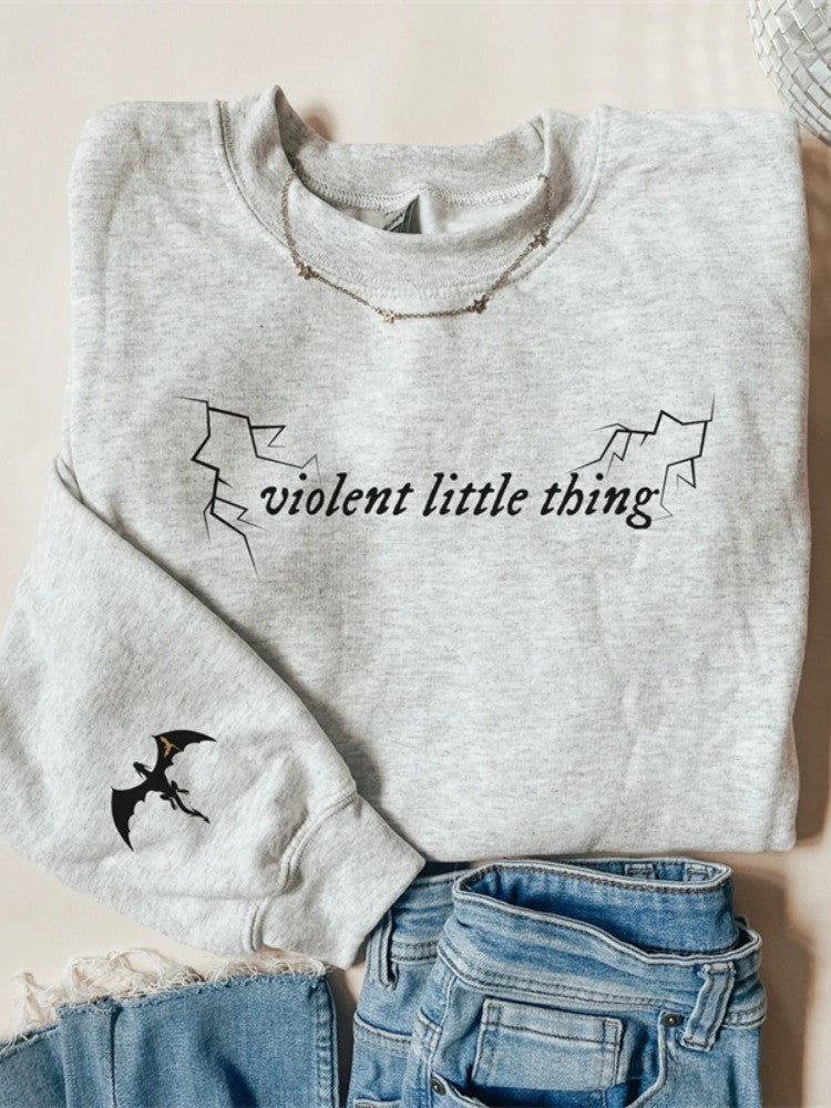 Onyx Storm Sweatshirt Violent Little Thing Sweatshirt Fourth Wing Merch Gifts For Book Lovers