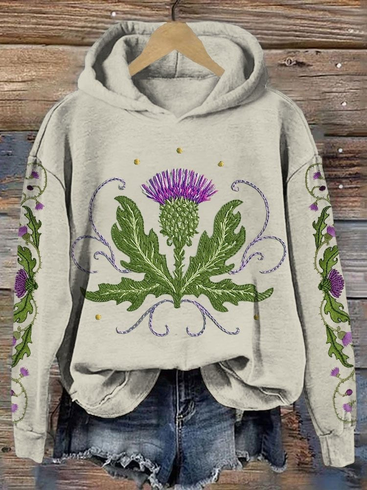 Scottish Thistle Flower Of Scotland Hoodie Mother's Day Gifts For Wife Christmas Gift for Him