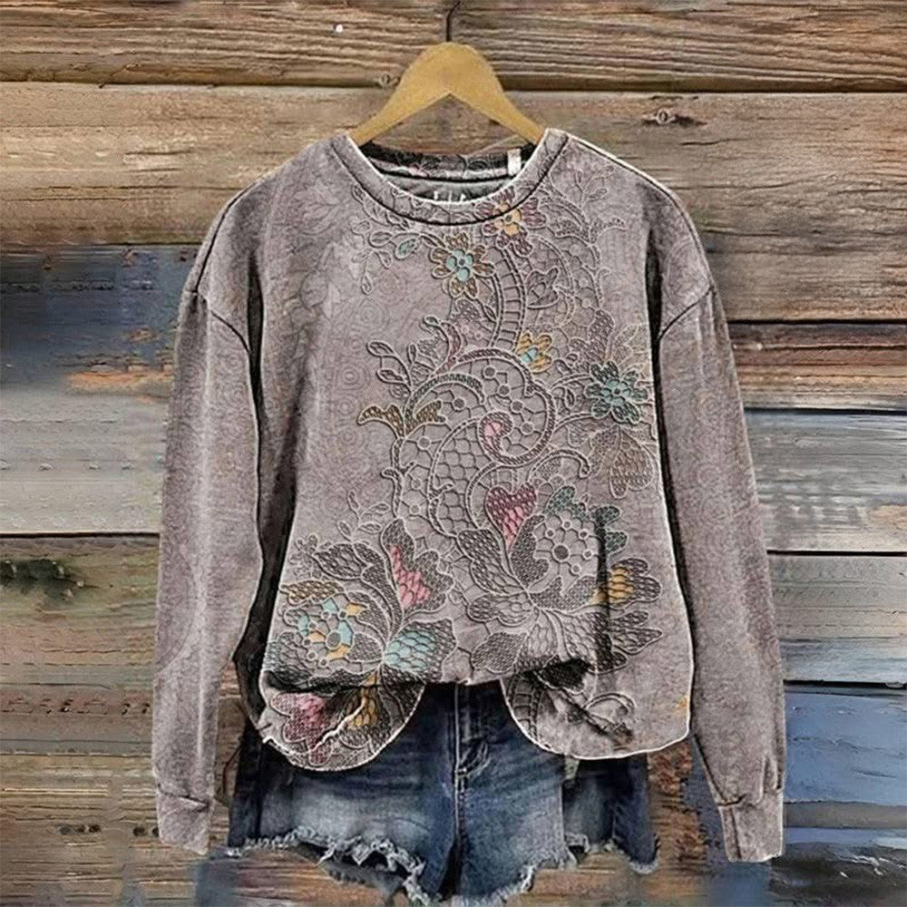 Vintage Floral Art Sweatshirt Mother's Day Sweatshirt Gifts For Wife Anniversary Gift for Men