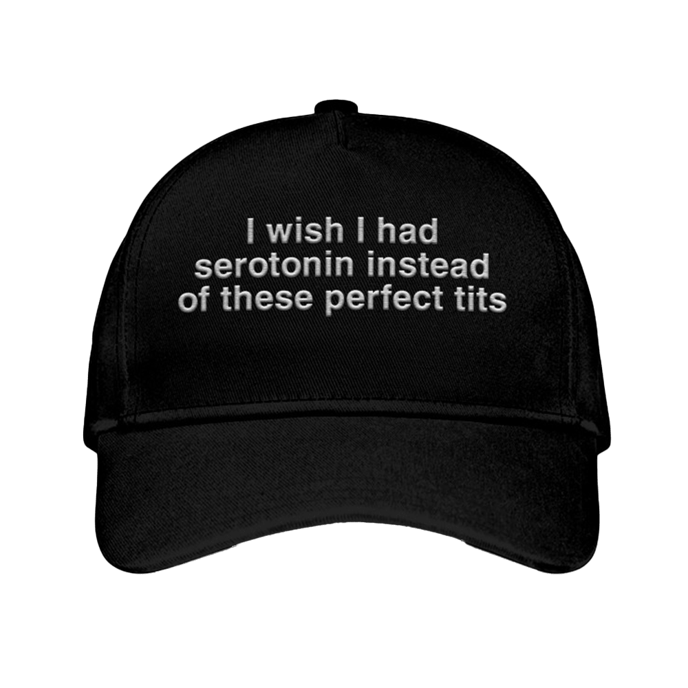 I Wish I Had Serotonin Instead Of These Perfect Tits Embroidered Hat Funny Gifts