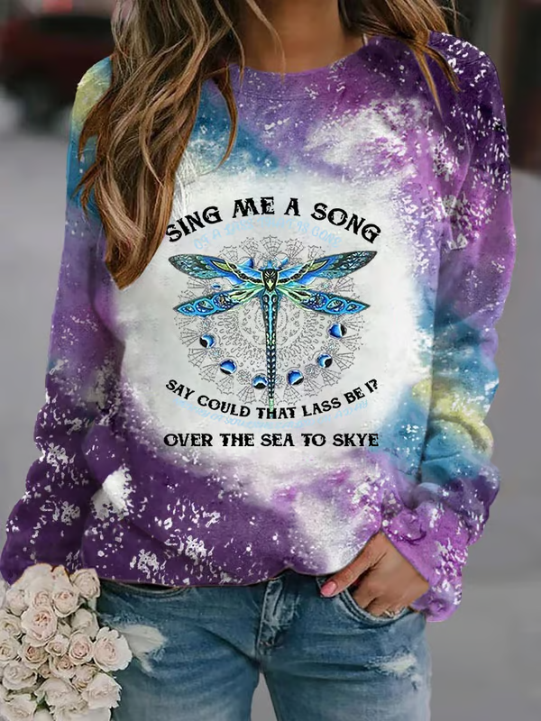 Outlander Merch Tie Dye Sweatshirt Dragonfly Sing Me A Song Outlander Sweatshirt Sassenach Merch