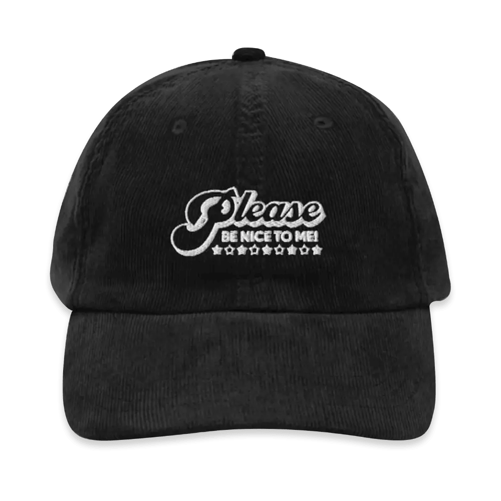 Kurtis Conner Merch Please Be Nice To Me Corduroy Black Hat Gifts For Fans