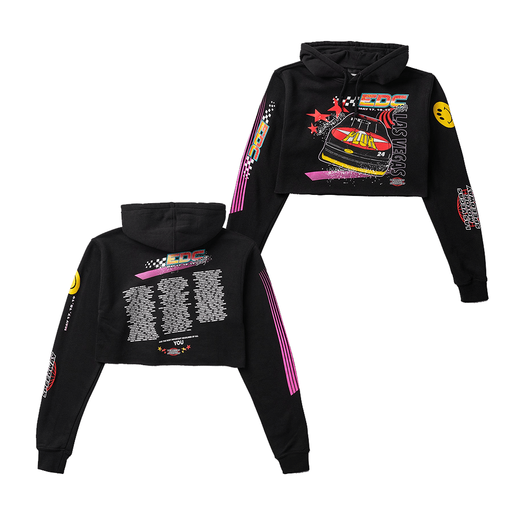 EDC Merch EDC Plur Race Lineup Crop Hoodie Gifts For Music Fans Father's Day Gift for Dad