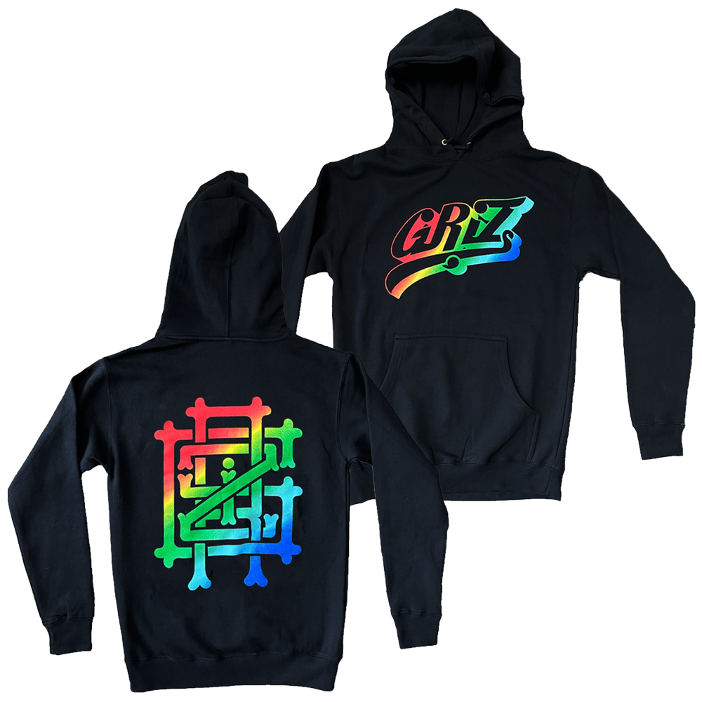 Griz Merch Griz Essentials Rainbow Swoop Logo Hoodie Gifts For DJ Fans