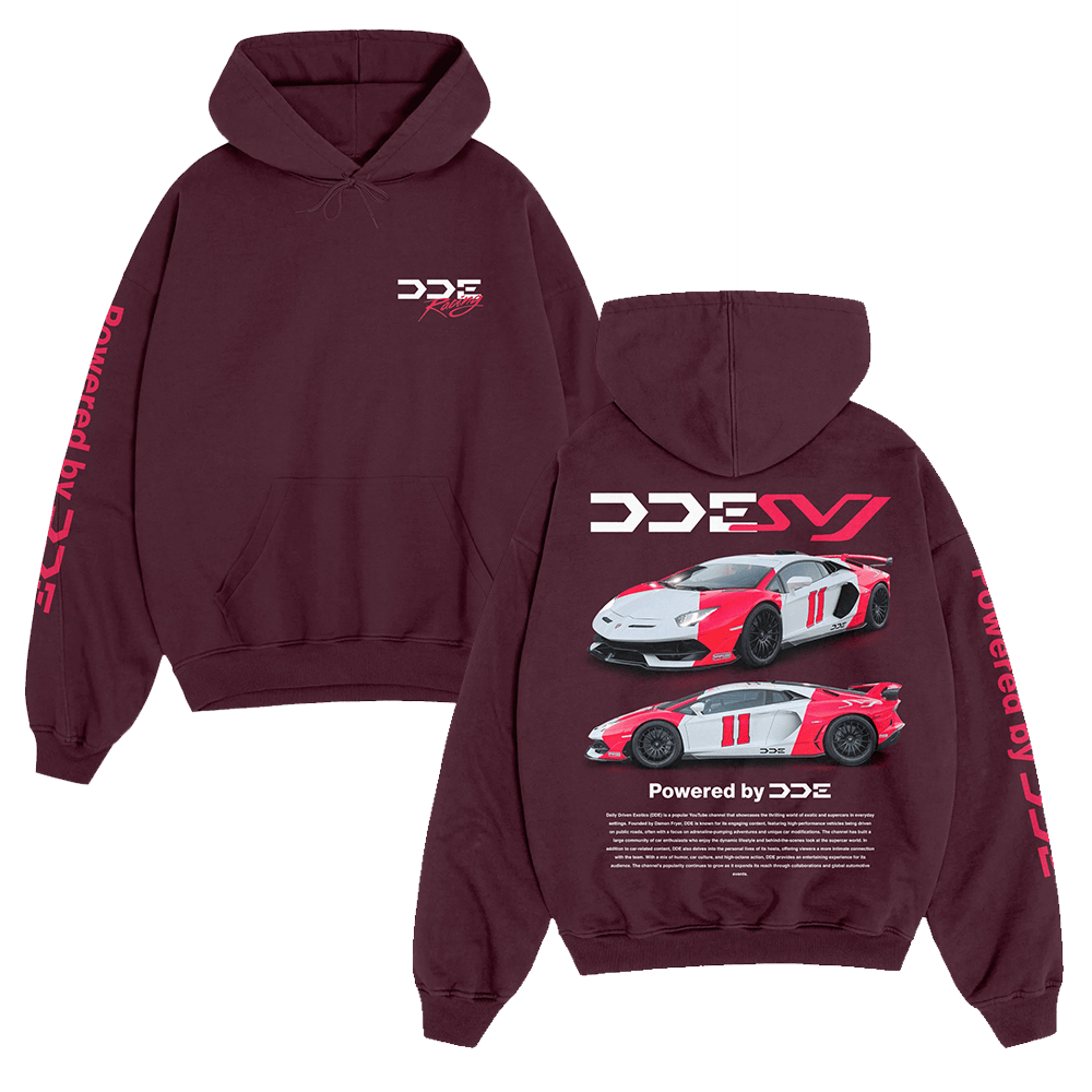 DDE Merch DDE SVJ Maroon Hoodie Good Father's Day Presents For Racing Fans Gift for Dad