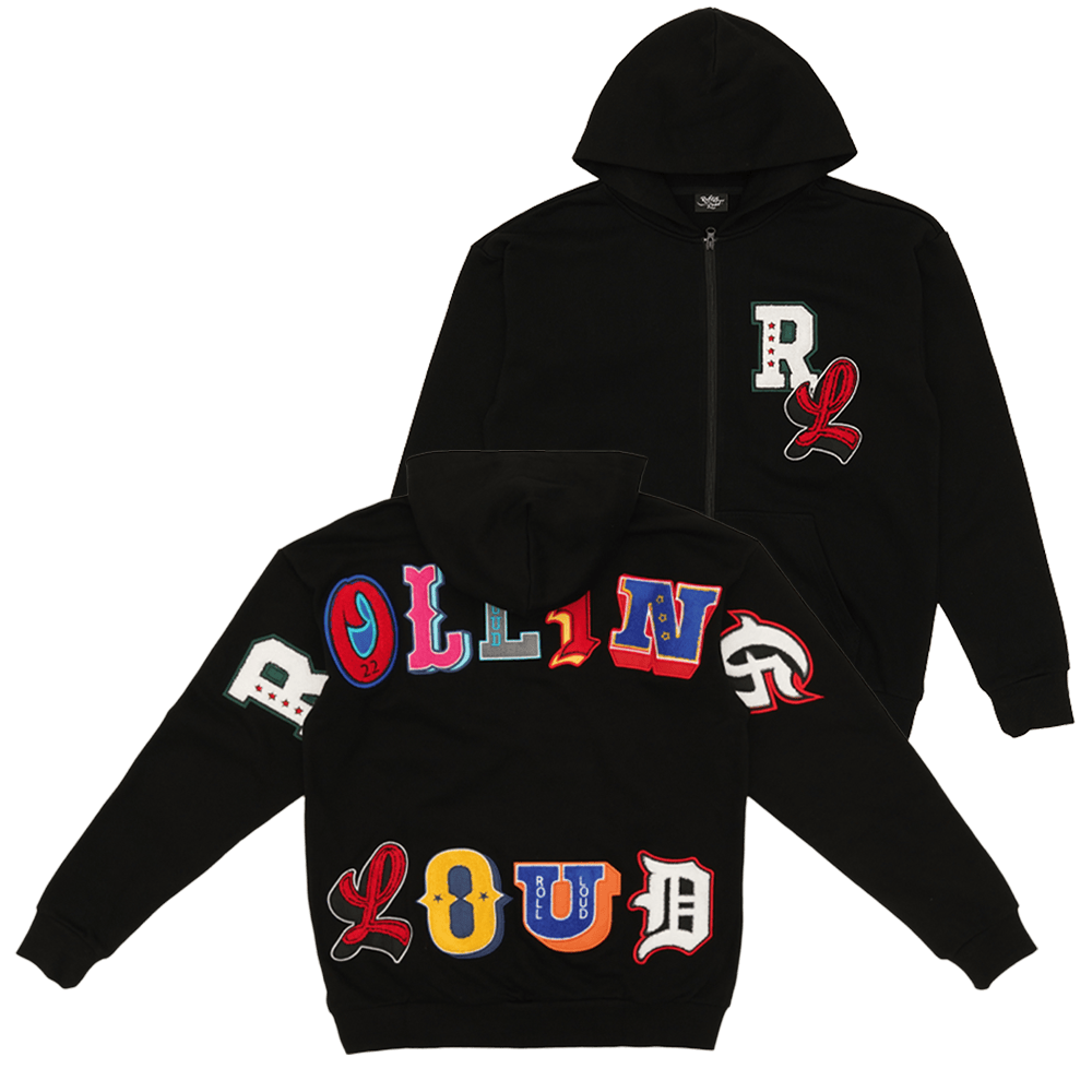 Rolling Loud Merch Big Chenille Zip-Up Hoodie Gifts For Music Fans Birthday Gift for Husband
