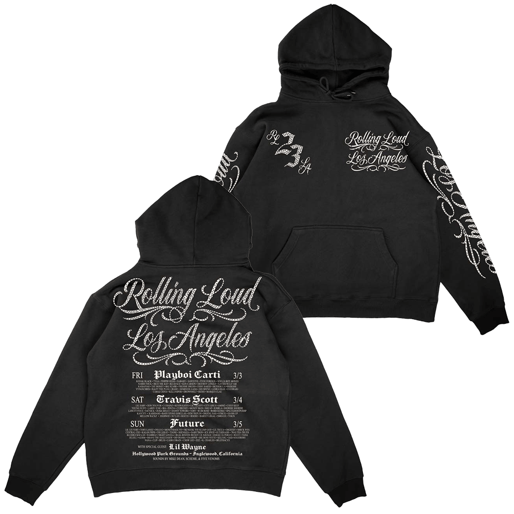 Rolling Loud Merch Rolling Loud 2023 RhineStone Hoodie Father's Day Gifts For Friends