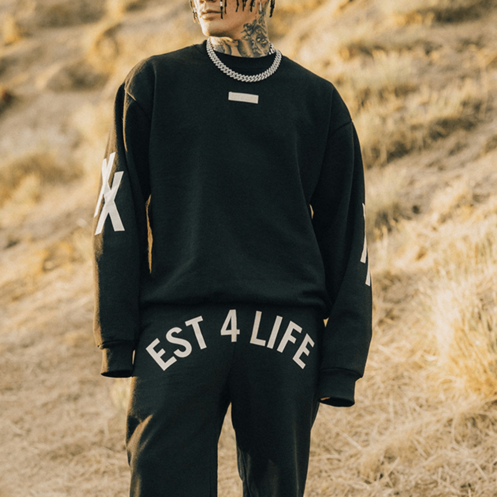 MGK Merch Est 4 Life Wide-Leg Sweatshirt And Sweatpant Sets Machine Gun Kelly Merchandise
