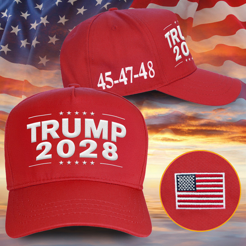 Trump 2028 Hat Embroidered Red 2028 Trump Hat Trump Merch Store Father's Day Gifts For Husband
