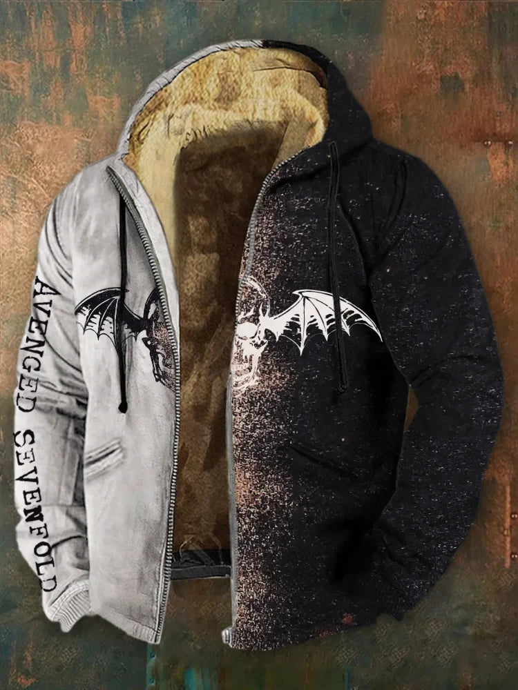 Avenged Sevenfold Merch Avenged Sevenfold Wings Skull Zip Hoodie Dad Gifts For Father's Day