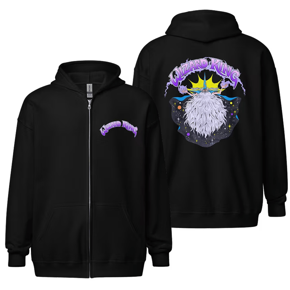 Dungeon Soup Merch Dark Fantasy Wizard King Zip Hoodie Father's Day Presents From Daughter