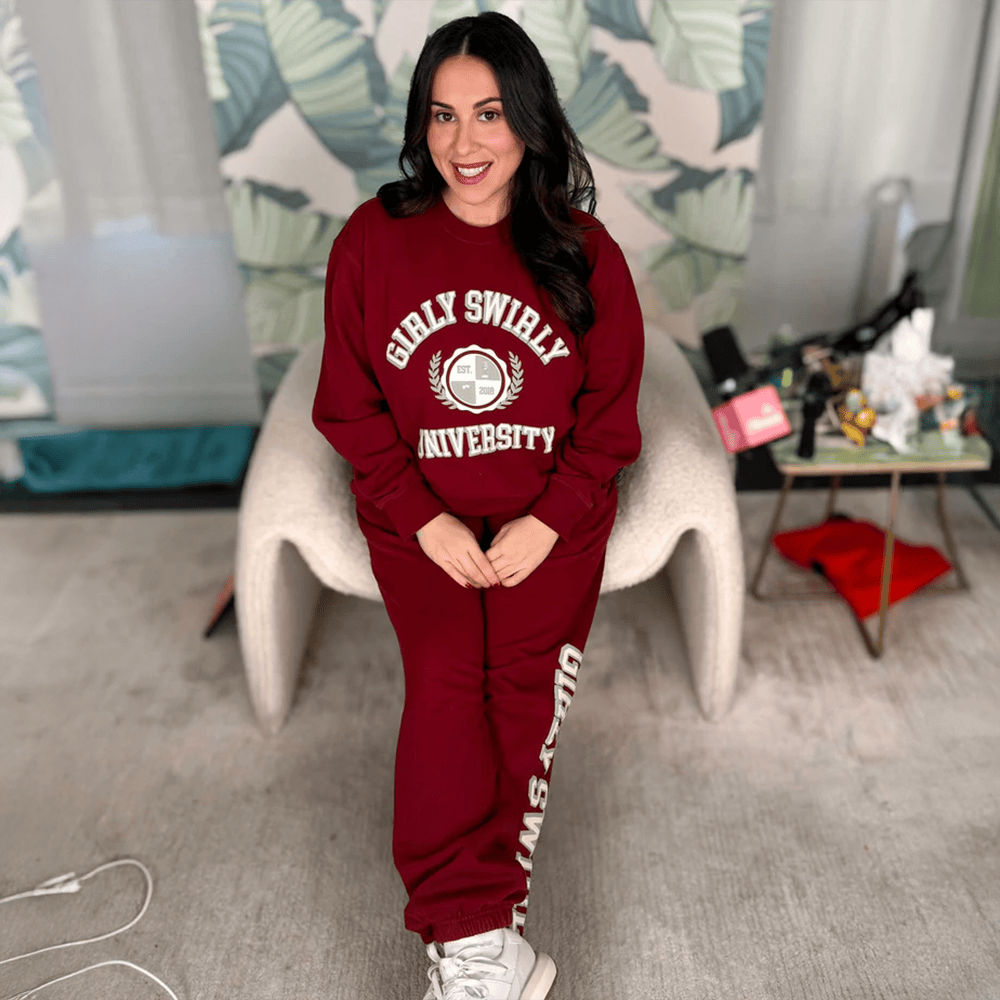 Shop Toast Merch Girly Swirly University Sweatshirt And Sweatpant Sets Gift For Mom