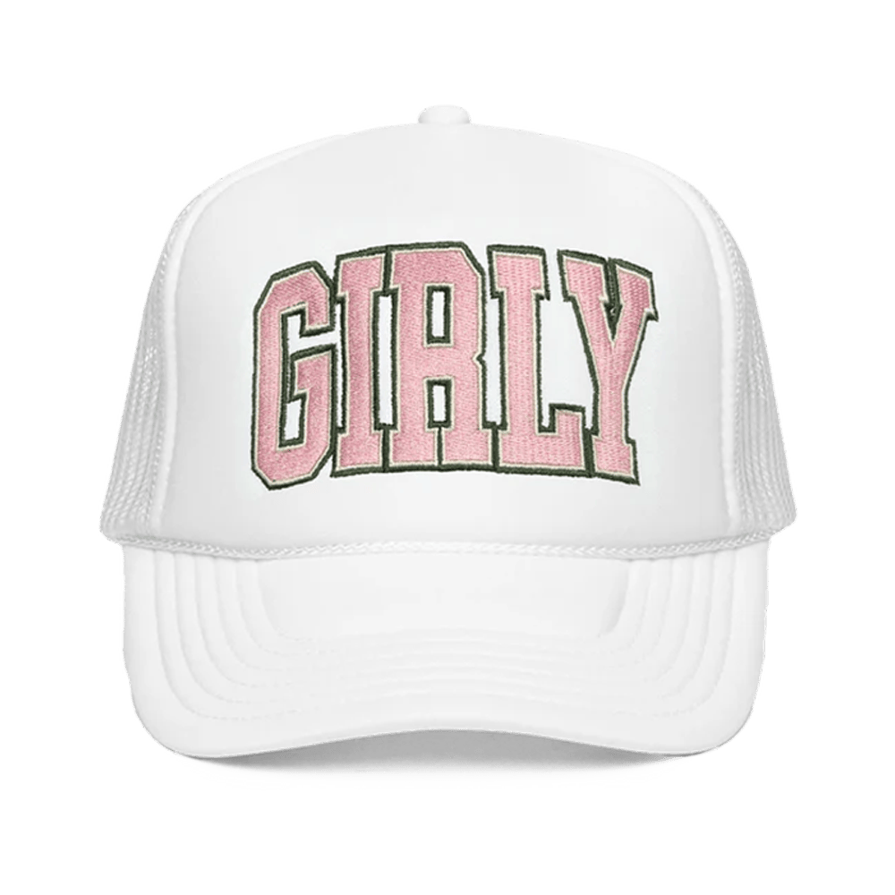 Shop Toast Merch White Girly Embroidered Trucker Hat Gifts For Girlfriend
