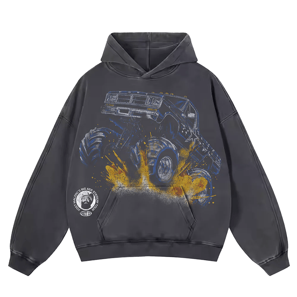 Post Malone Tour Merch 2025 Post Malone X Dallas Cowboys Monster Truck Hoodie Gifts For Fans
