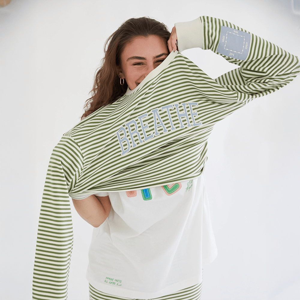 See The Way I See Merch Overthinker Sweatshirt Breathe Striped Sweatshirt Gifts For Women's