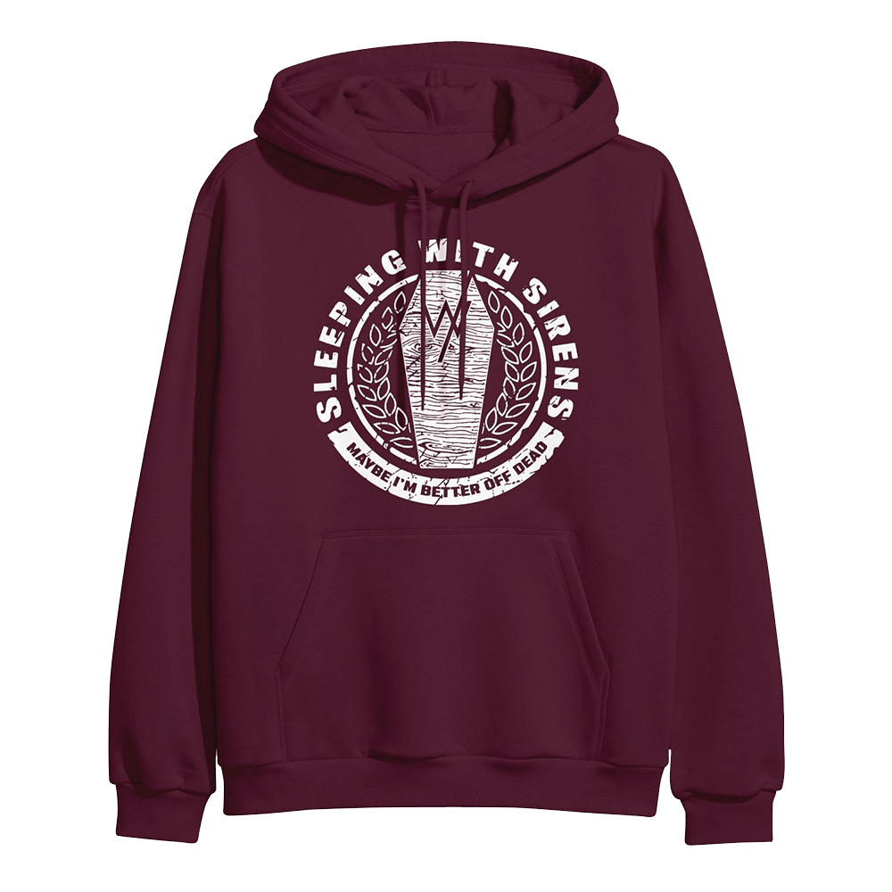 Sleeping With Sirens Merch Coffin Maroon Hoodie Fathers Day Presents