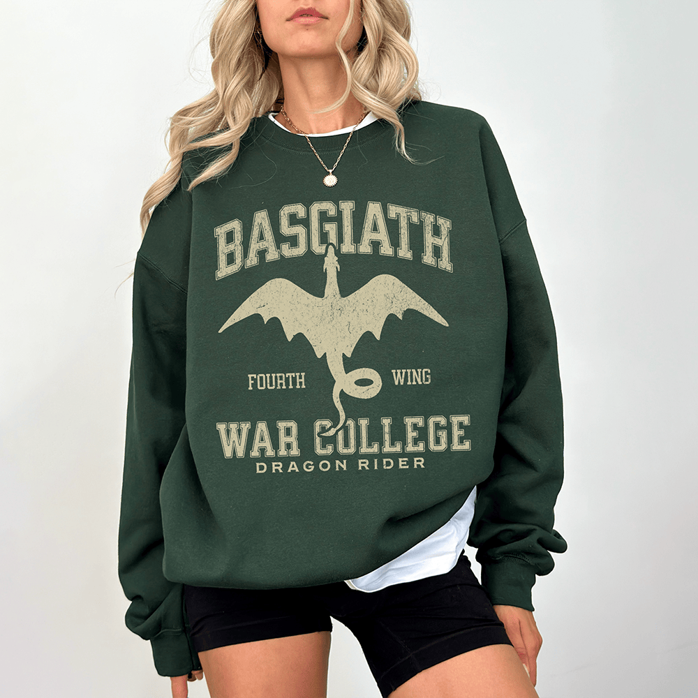 Basgiath War College Sweatshirt Green Fourth Wing Sweatshirt Sweatshirt Gifts For Mom