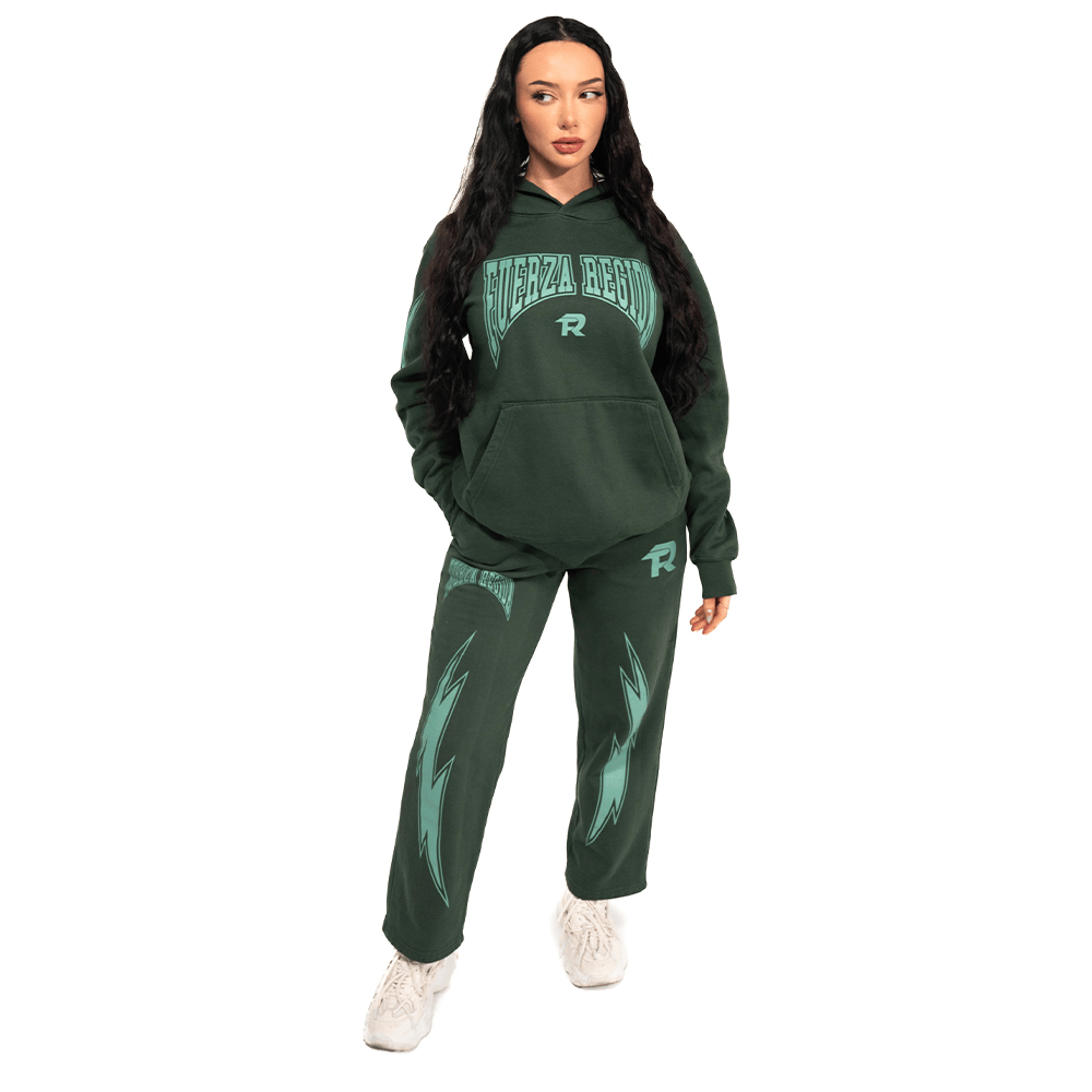 Fuerza Regida Merch Fuerza Regida Green Hoodie And Sweatpant Sets Gifts For Girlfriend