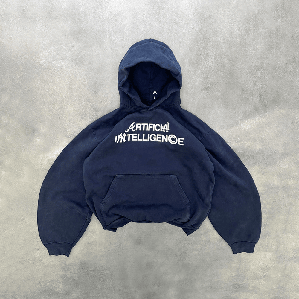 Artificial Intelligence Hoodie Navy Hoodie Unique Father's Day Gifts
