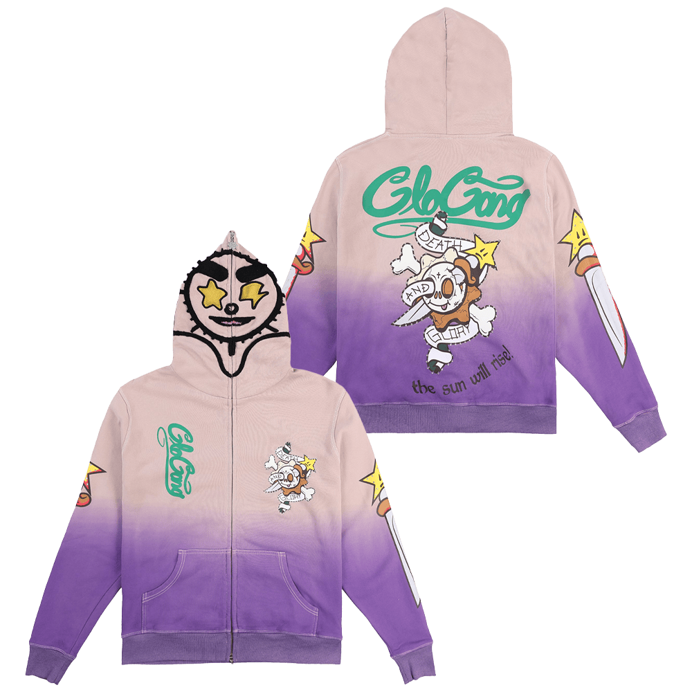 Glo Gang Hoodie Death And Glory Full Zip Hoodie Gifts For Husband