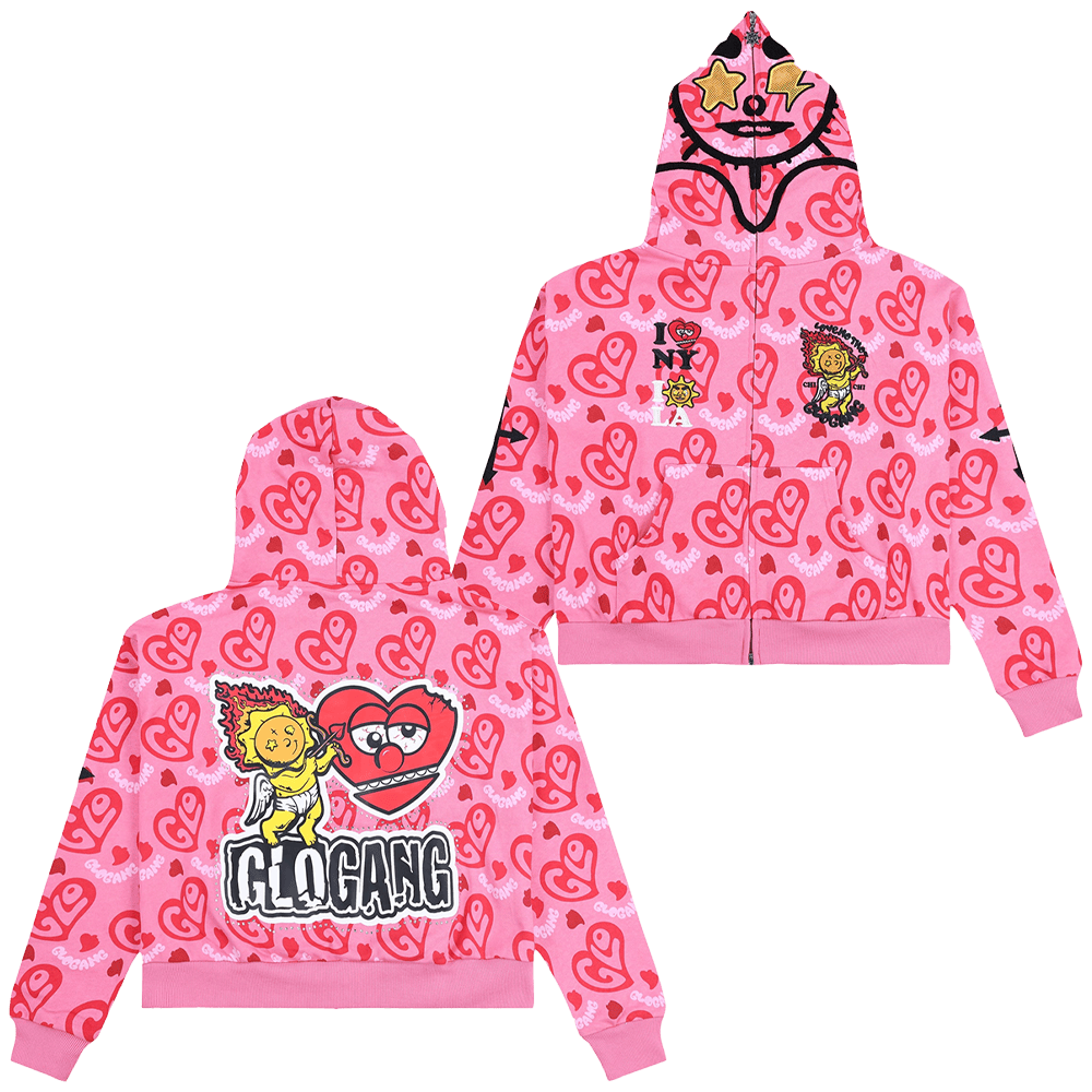 Glo Gang Hoodie Glo Gang I Heart Glo Full Zip Hoodie Gifts For Wife