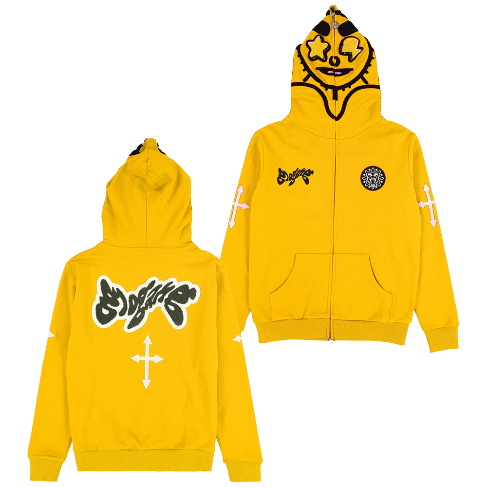 Glo Gang Hoodie Glo Gang Yellow Full Zip Hoodie Best Father's Day Gifts