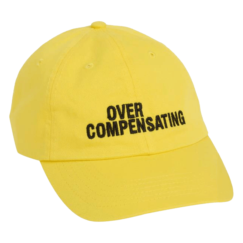 Overcompensating Merch Overcompensating Embroidered Yellow Hat Stepdad Gifts For Father's Day