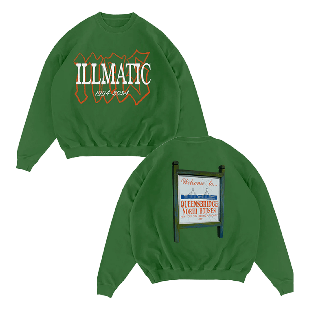Nas Irjones Merch 30 Years Of Illmatic Green Sweatshirt Bonus Dad Gifts