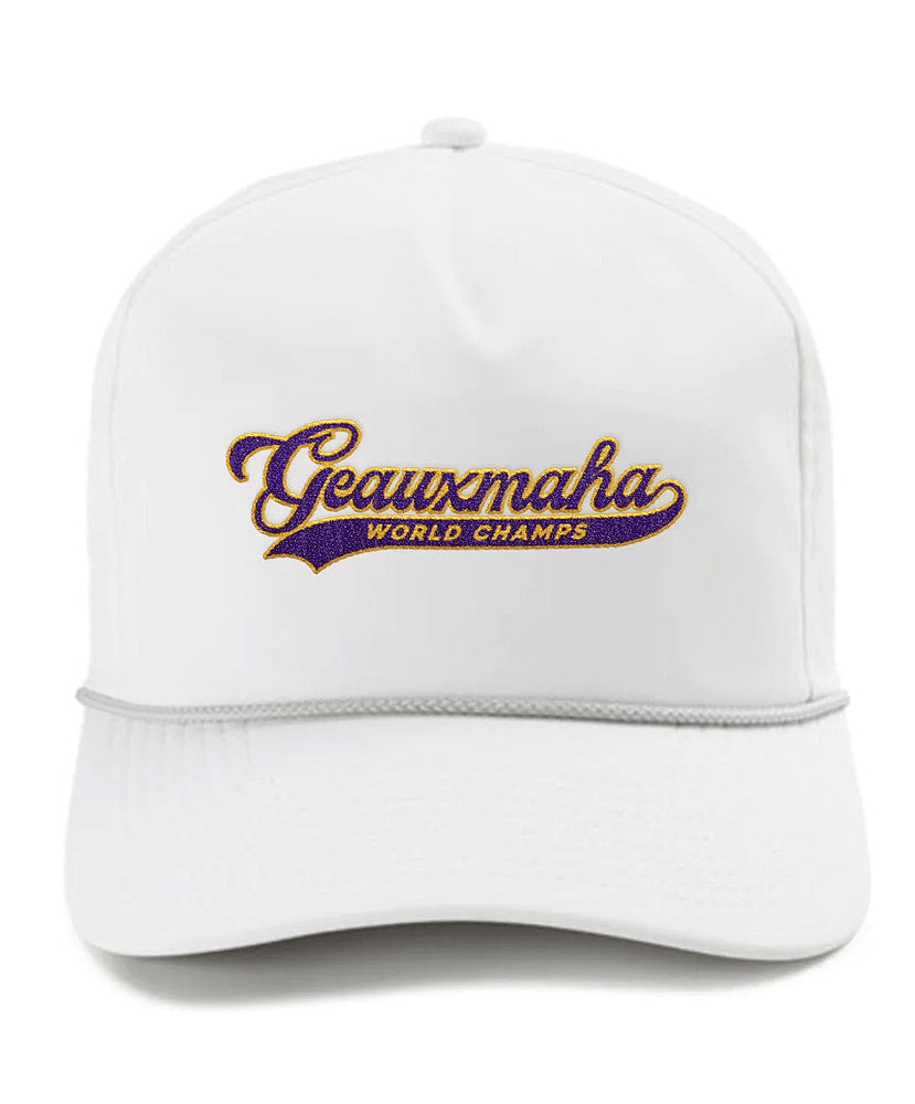 Geauxmaha Hat World Champs Theme Baseball Cap Gift Idea For Sports Loving Father Or Coach