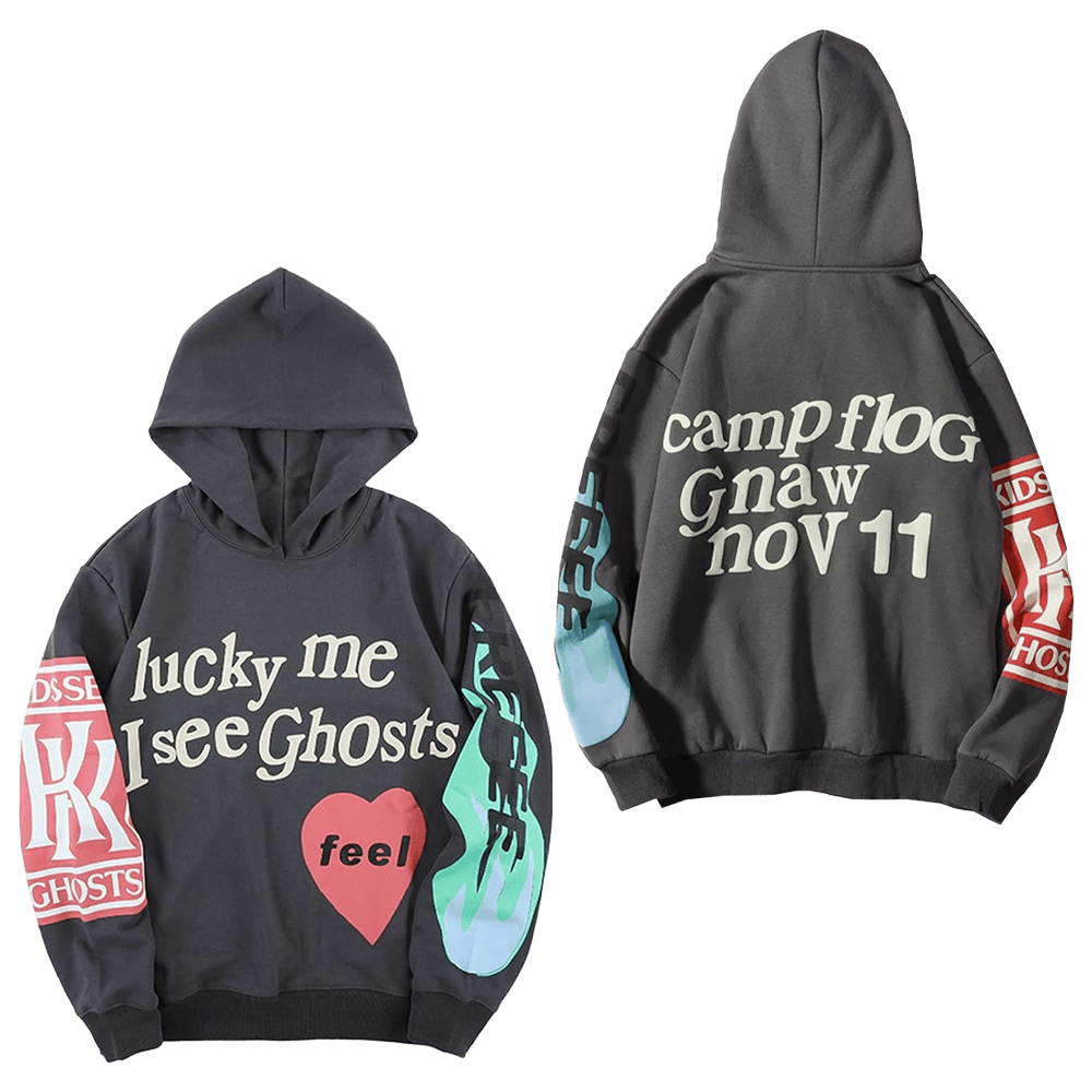 Lucky Me I See Ghosts Hoodie Cute Streetwear Gift Idea For Girlfriend Who Loves Kanye