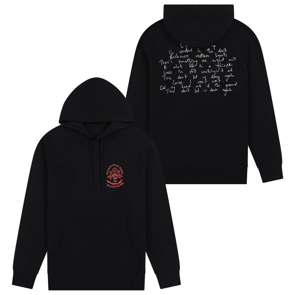 Black Lyric Hoodie Mumford And Sons Merch Rock Band Fans Gift Cozy Sweatshirt