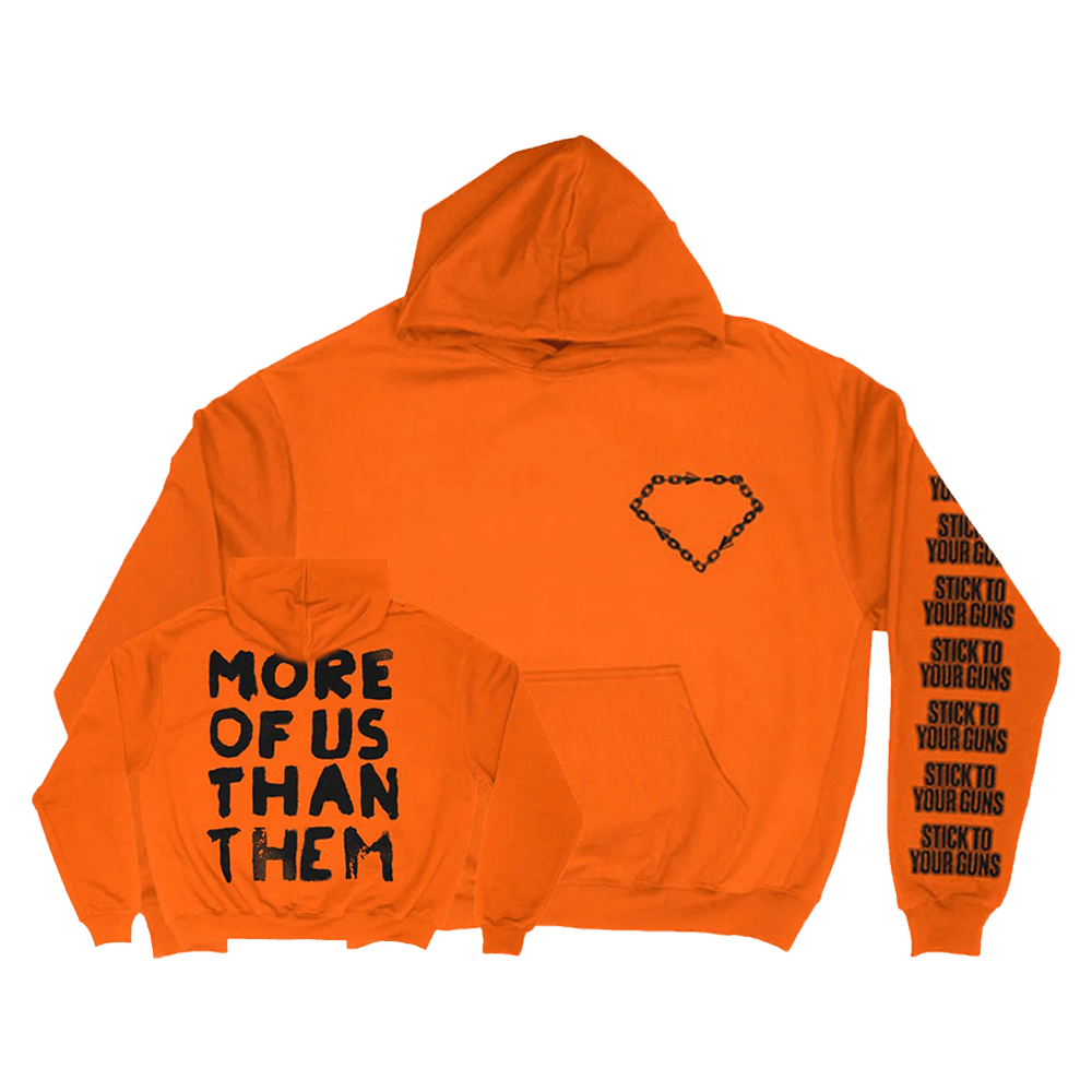 Orange More Of Us Than Them Hoodie STYG Merch Gift for Dad Band Message Hoodie