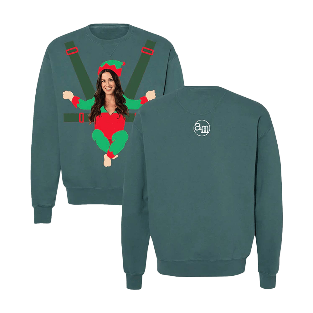 Alanis Merch Holiday Green Crewneck Sweatshirt Gifts For Someone Who Loves Music