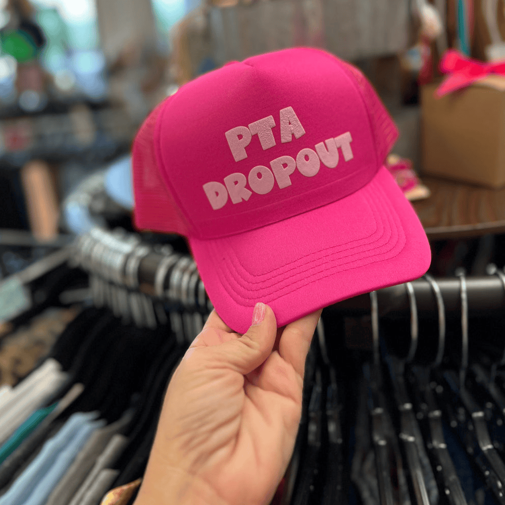 PTA Dropout Pink Trucker Hat Embroidered Gift Idea for Wife Casual Street Hat