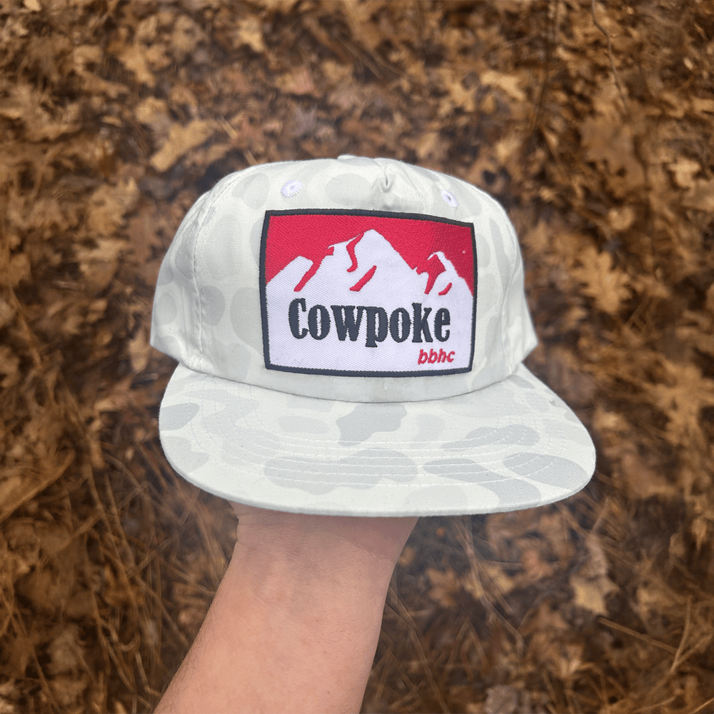 Cowpoke Camo White Snapback Hat Gift for Husband Western Style Outdoor Cap