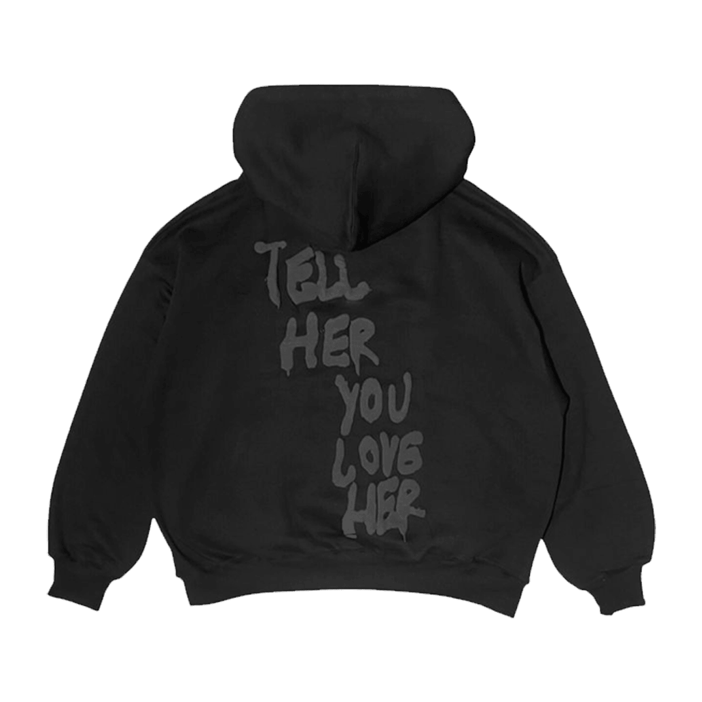 Tell Her You Love Her Hoodie Black Anniversary Gift for Girlfriend Romantic Wear