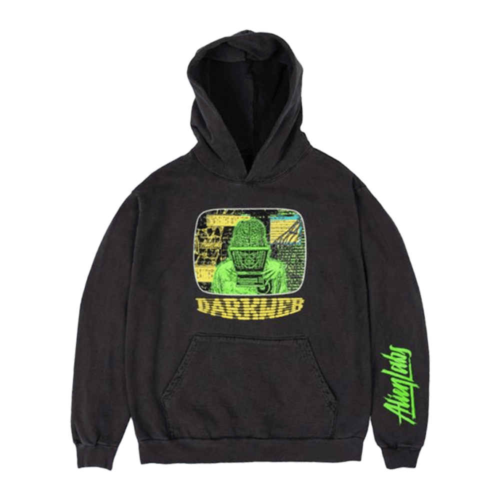 Alien Labs Apparel Merch Dark Web Hoodie Faded Black Gifts For Dudes